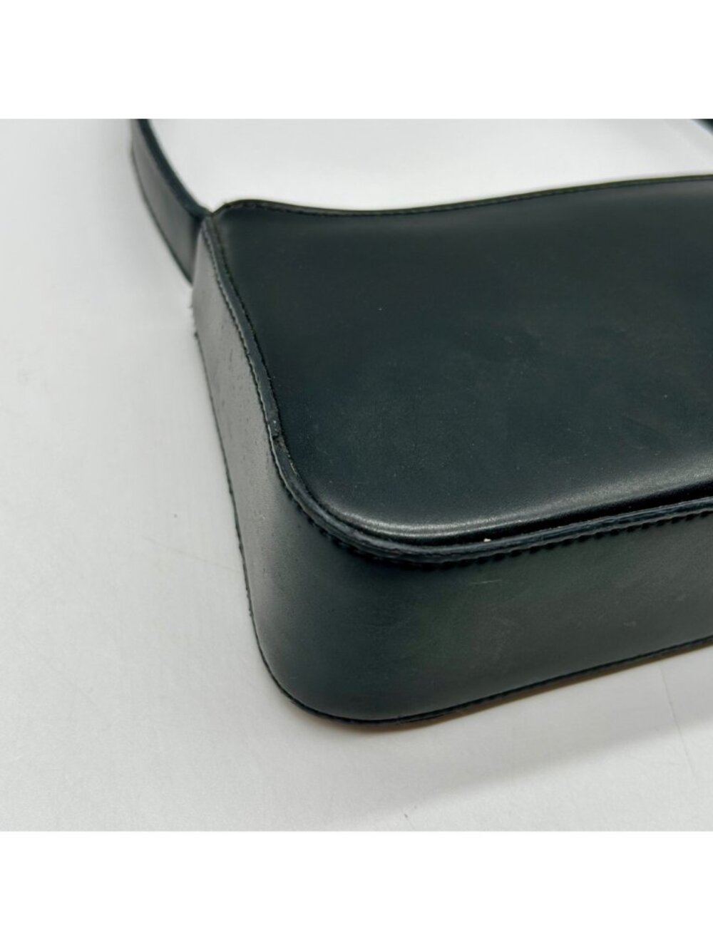 Black Faux Leather Structured Shoulder Bag - Picture 9 of 11